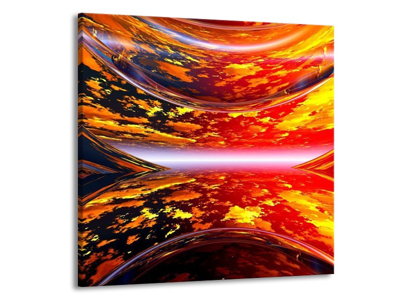 Canvas schilderij Modern | Rood, Oranje, Geel | 50x50cm 1Luik