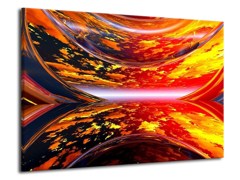 Glas schilderij Modern | Rood, Oranje, Geel | 70x50cm 1Luik