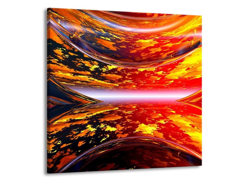 Canvas schilderij Modern | Rood, Oranje, Geel | 70x70cm 1Luik
