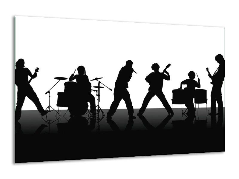 Glas schilderij Muziek | Zwart, Wit, Grijs | 120x70cm 1Luik