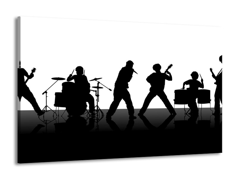 Glas schilderij Muziek | Zwart, Wit, Grijs | 140x90cm 1Luik