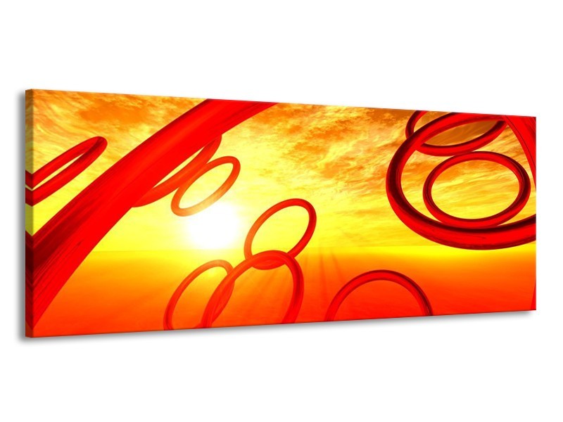Glas schilderij Zon | Geel, Rood, Oranje | 145x58cm 1Luik