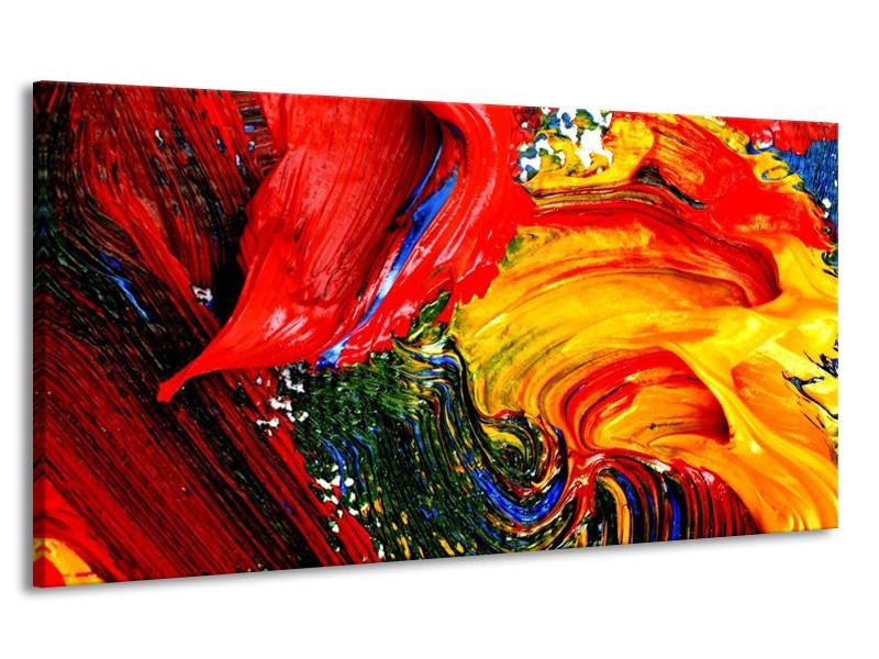 Canvas schilderij Verf | Rood, Geel, Groen | 170x90cm 1Luik