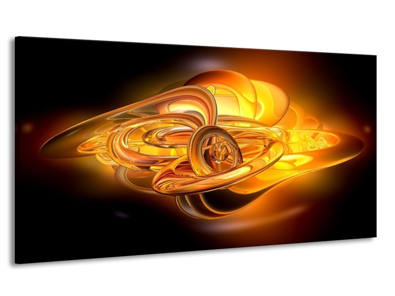 Canvas schilderij Abstract | Geel, Oranje, Bruin | 170x90cm 1Luik
