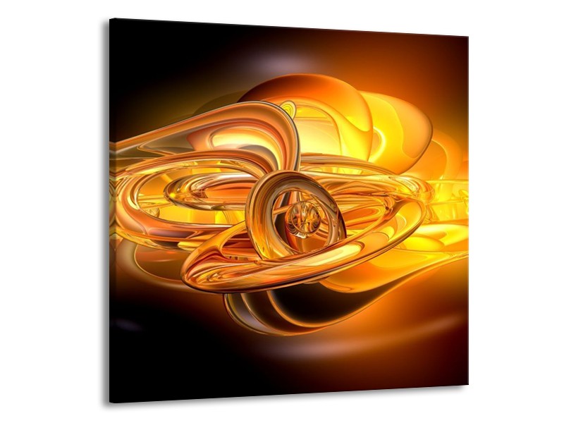 Canvas schilderij Abstract | Geel, Oranje, Bruin | 70x70cm 1Luik