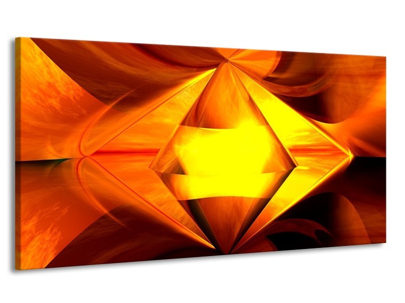 Canvas schilderij Abstract | Geel, Oranje, Bruin | 170x90cm 1Luik