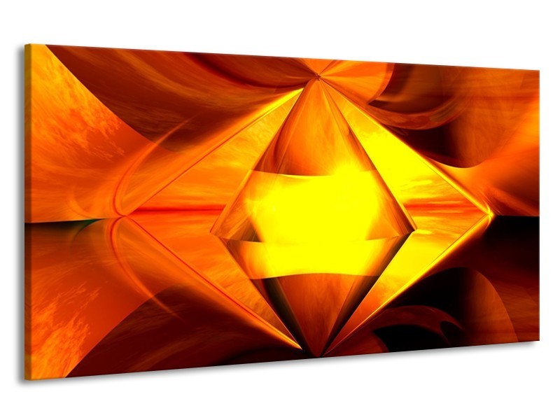 Canvas schilderij Abstract | Geel, Oranje, Bruin | 190x100cm 1Luik