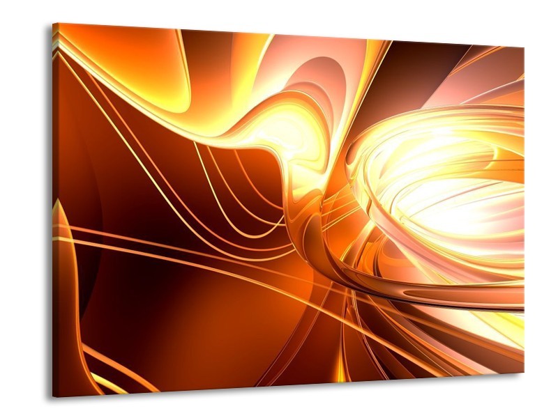 Canvas schilderij Abstract | Wit, Geel, Oranje | 100x70cm 1Luik