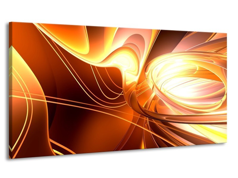 Canvas schilderij Abstract | Wit, Geel, Oranje | 170x90cm 1Luik