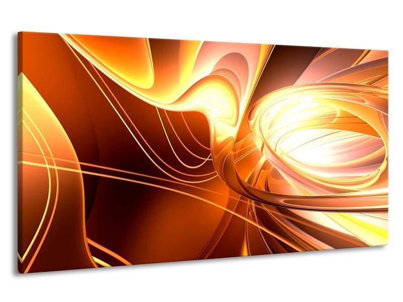 Canvas schilderij Abstract | Wit, Geel, Oranje | 190x100cm 1Luik