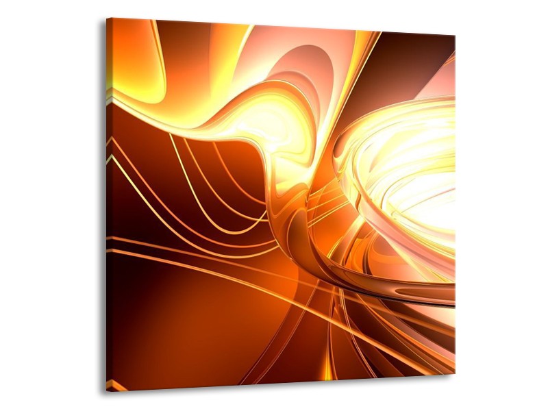 Canvas schilderij Abstract | Wit, Geel, Oranje | 50x50cm 1Luik