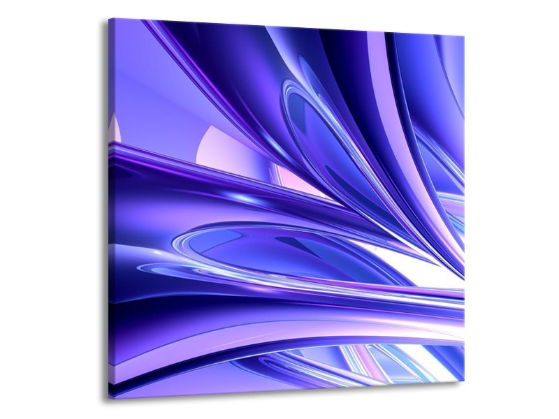 Canvas schilderij Abstract | Blauw, Wit, Paars | 50x50cm 1Luik