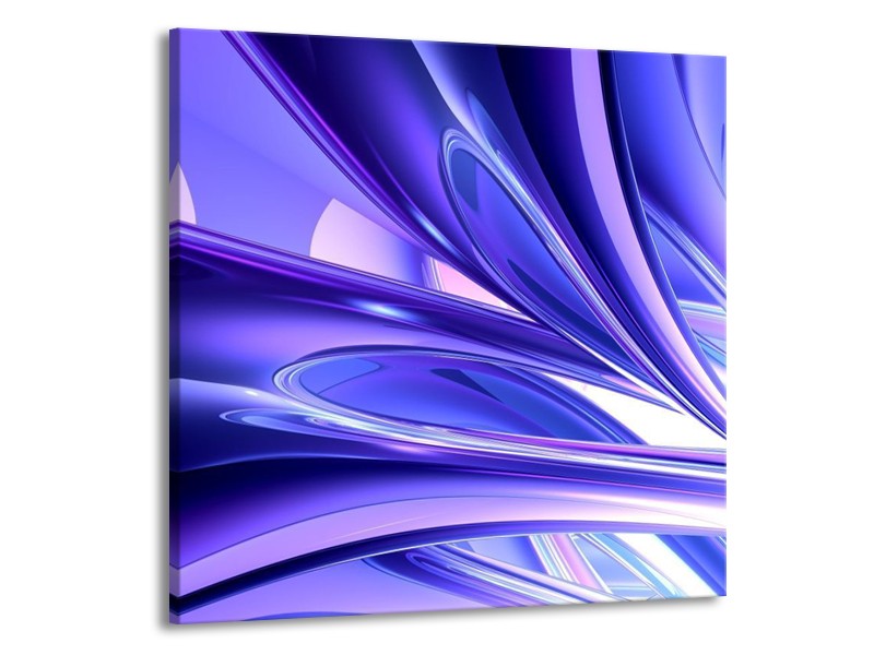 Canvas schilderij Abstract | Blauw, Wit, Paars | 70x70cm 1Luik