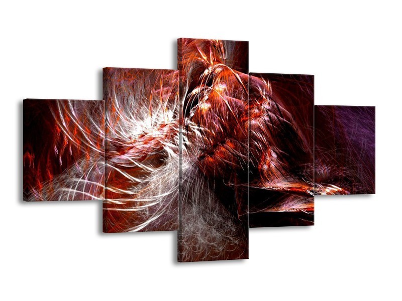 Glas schilderij Abstract | Rood, Wit | 125x70cm 5Luik