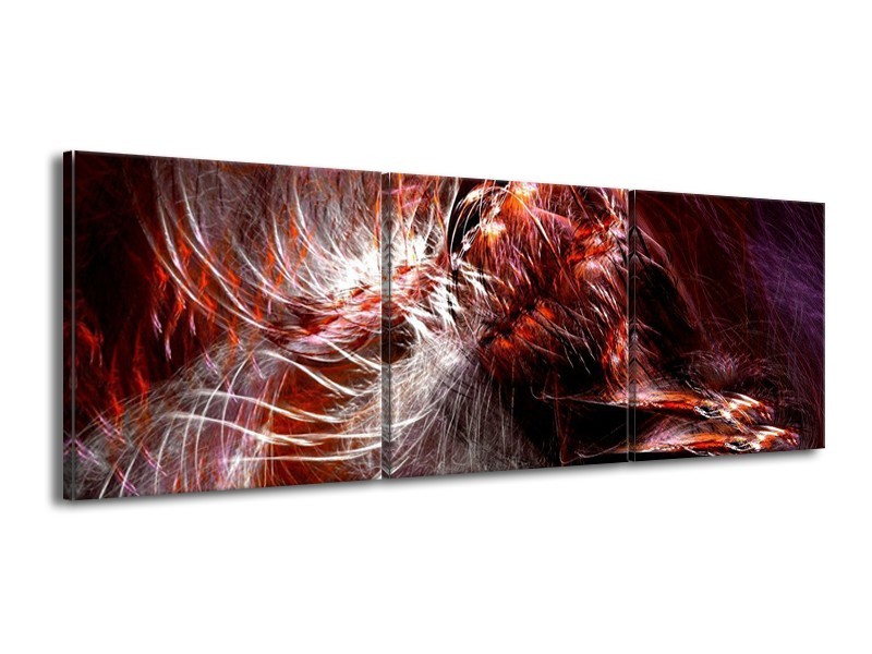 Glas schilderij Abstract | Rood, Wit | 150x50cm 3Luik