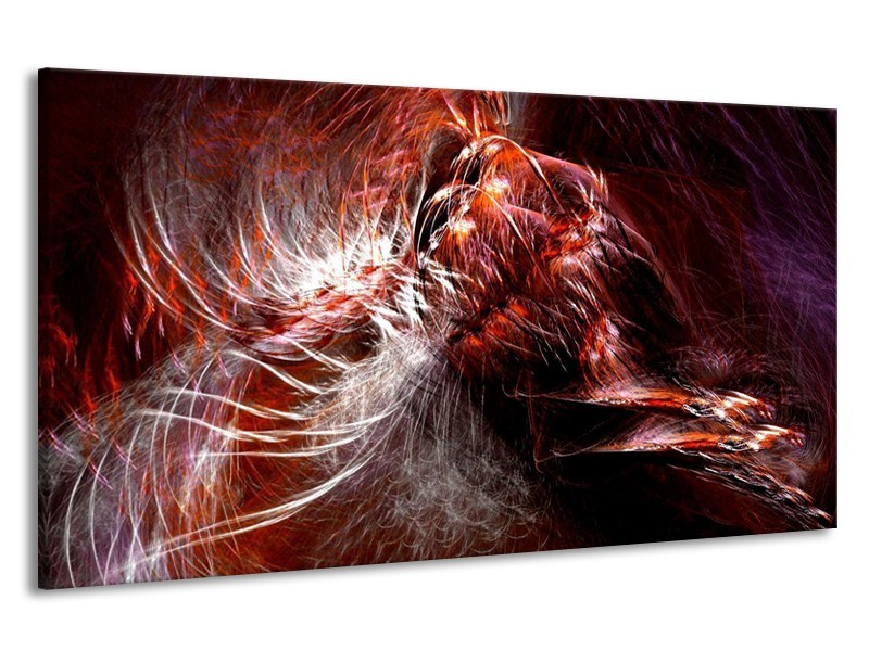 Canvas schilderij Abstract | Rood, Wit | 190x100cm 1Luik