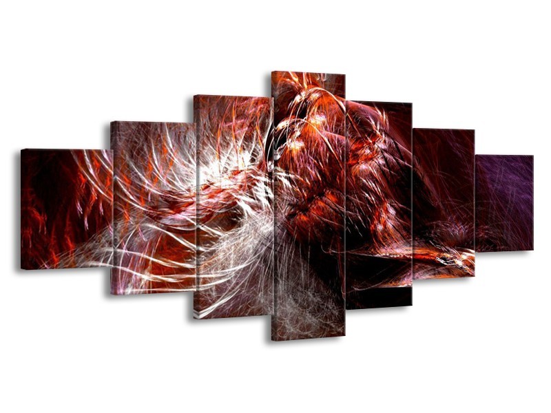 Glas schilderij Abstract | Rood, Wit | 210x100cm 7Luik