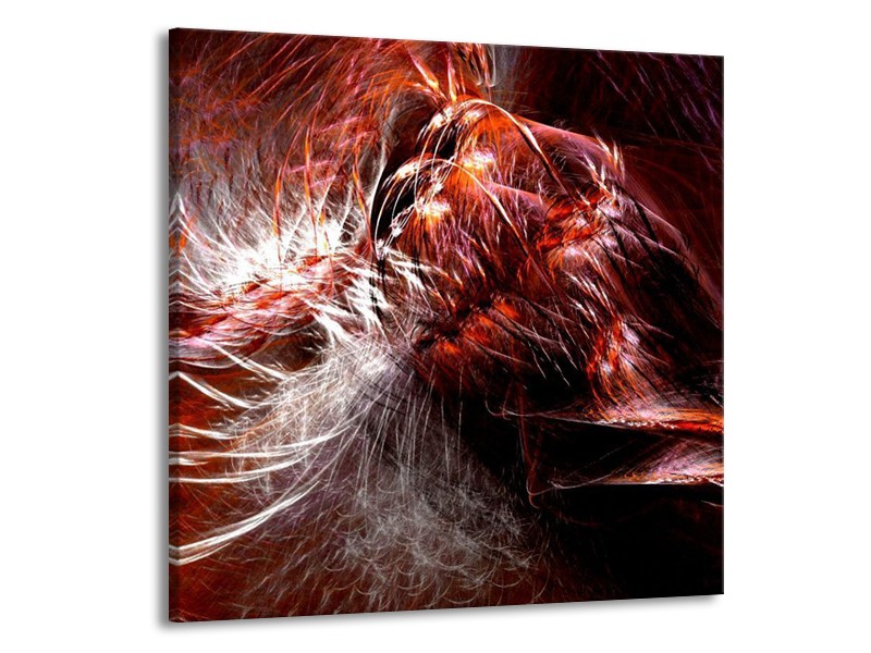 Canvas schilderij Abstract | Rood, Wit | 50x50cm 1Luik