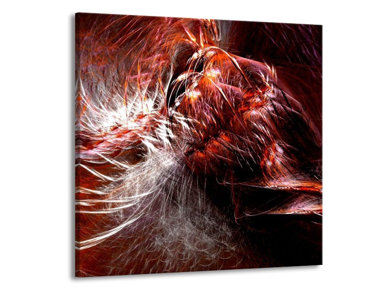 Glas schilderij Abstract | Rood, Wit | 70x70cm 1Luik