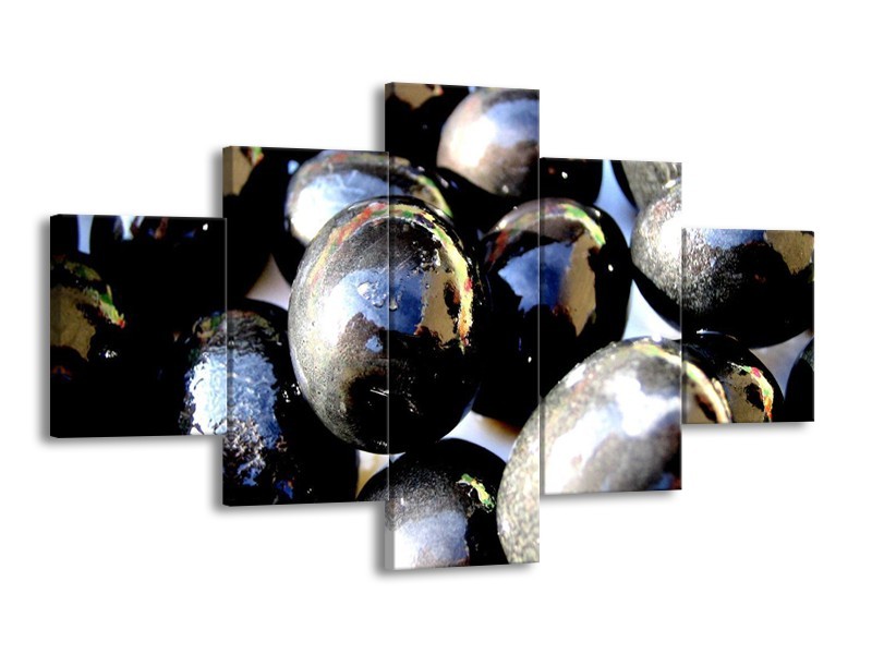 Glas schilderij Ballen | Grijs, Zilver, Wit | 125x70cm 5Luik