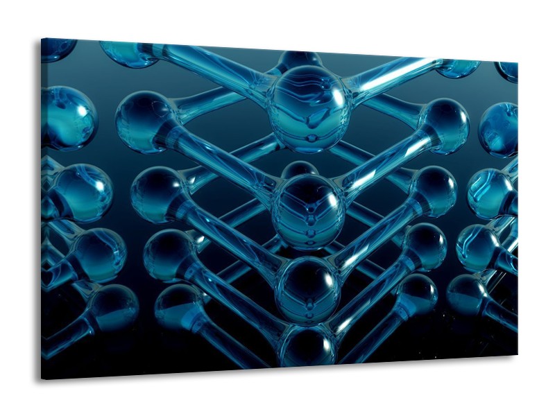 Glas schilderij Abstract | Blauw, Zwart, Wit | 140x90cm 1Luik