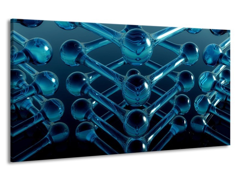 Canvas schilderij Abstract | Blauw, Zwart, Wit | 190x100cm 1Luik