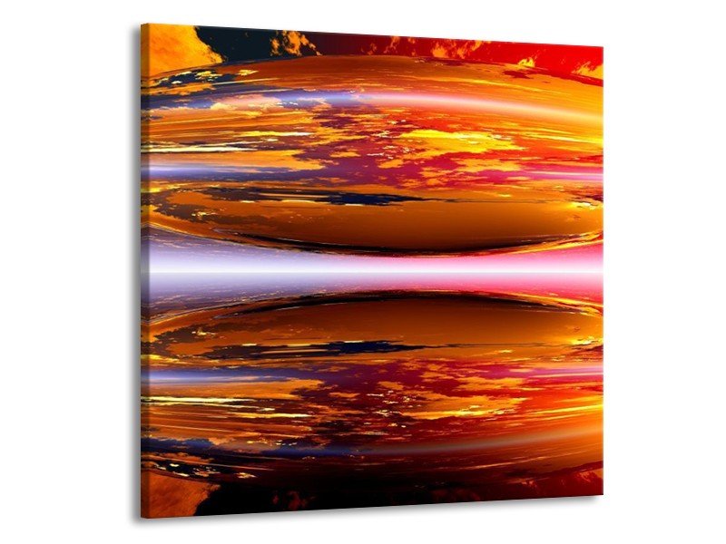 Canvas schilderij Abstract | Geel, Oranje, Rood | 50x50cm 1Luik