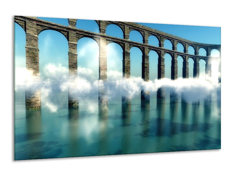 Canvas schilderij Bruggen | Blauw, Wit, Grijs | 120x70cm 1Luik