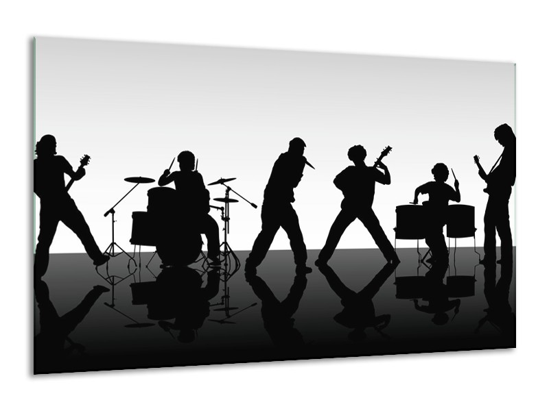 Glas schilderij Muziek | Zwart, Grijs, Wit | 120x70cm 1Luik