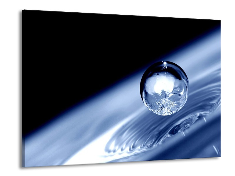 Glas schilderij Druppel | Grijs, Blauw, Wit | 100x70cm 1Luik