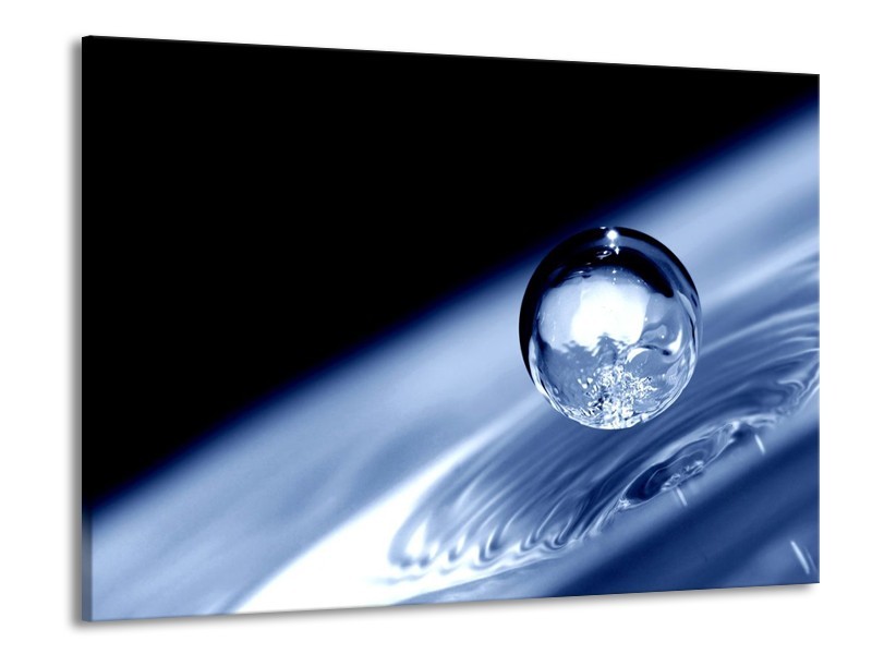 Canvas schilderij Druppel | Grijs, Blauw, Wit | 100x70cm 1Luik