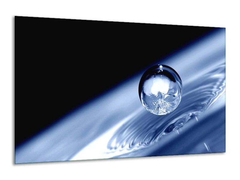 Canvas schilderij Druppel | Grijs, Blauw, Wit | 120x70cm 1Luik