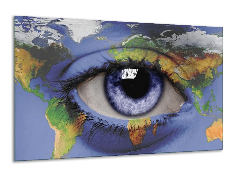Canvas schilderij Oog | Blauw, Groen, Geel | 120x70cm 1Luik