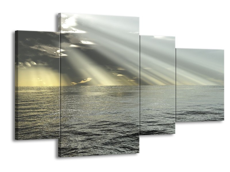 Glas schilderij Zee | Grijs | 120x75cm 4Luik