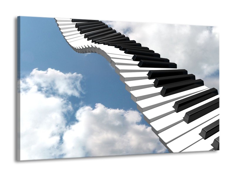 Glas schilderij Muziek | Blauw, Wit, Zwart | 140x90cm 1Luik