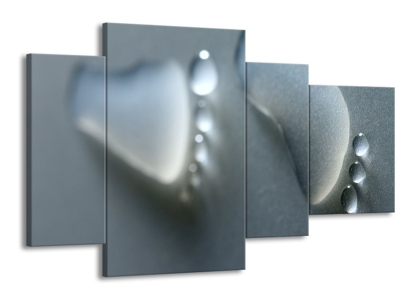 Glas schilderij Abstract | Grijs, Wit | 120x75cm 4Luik