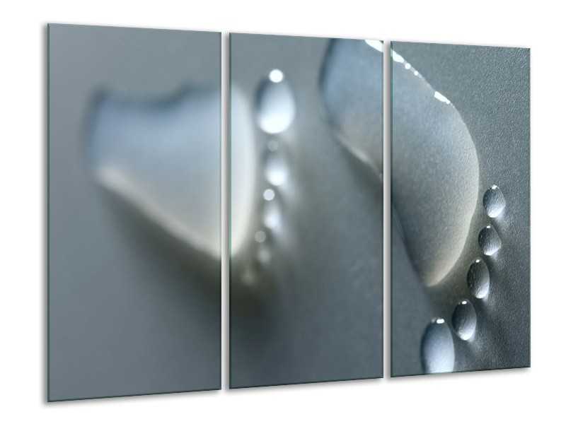 Canvas schilderij Abstract | Grijs, Wit | 120x80cm 3Luik
