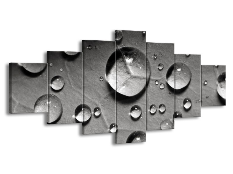 Canvas schilderij Druppels | Grijs, Wit | 210x100cm 7Luik