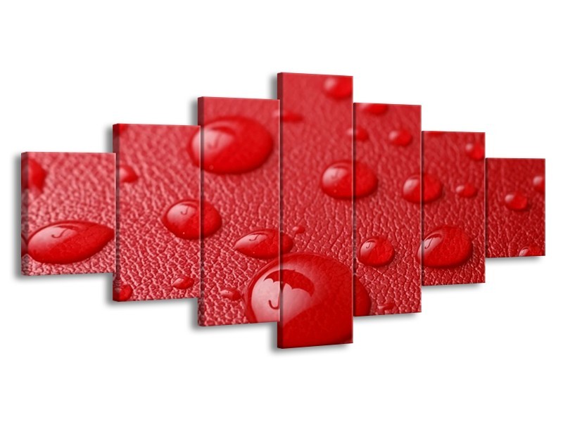 Canvas schilderij Druppels | Rood, Wit | 210x100cm 7Luik