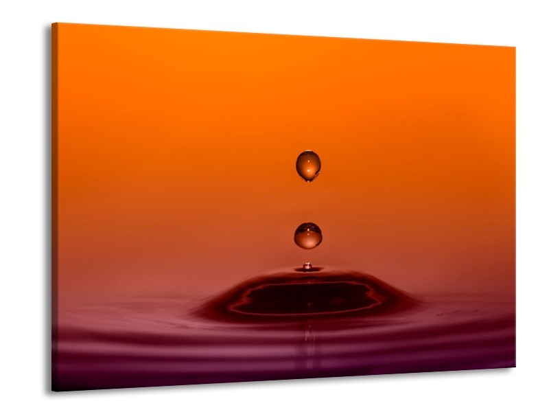 Glas schilderij Druppels | Bruin, Oranje, Zwart | 100x70cm 1Luik