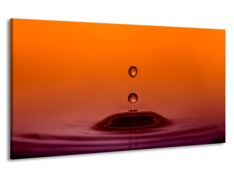 Canvas schilderij Druppels | Bruin, Oranje, Zwart | 190x100cm 1Luik
