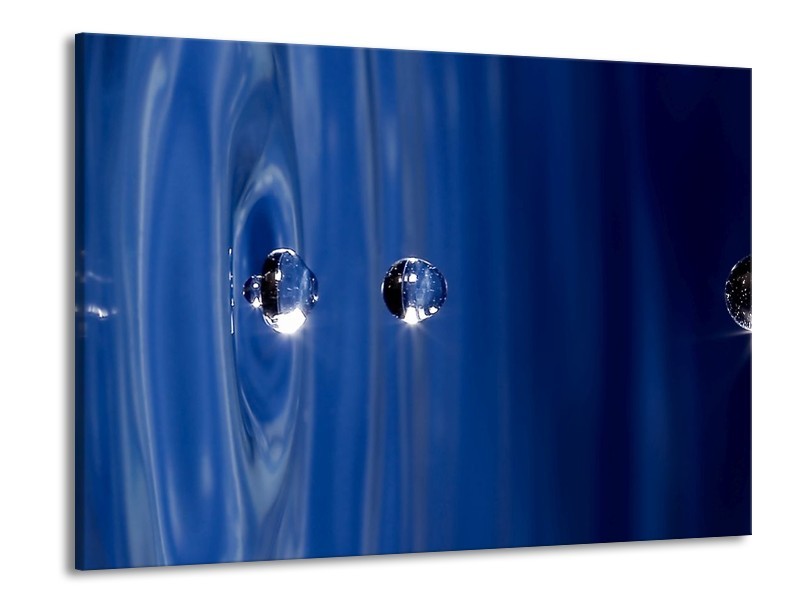Glas schilderij Druppels | Blauw, Grijs | 100x70cm 1Luik