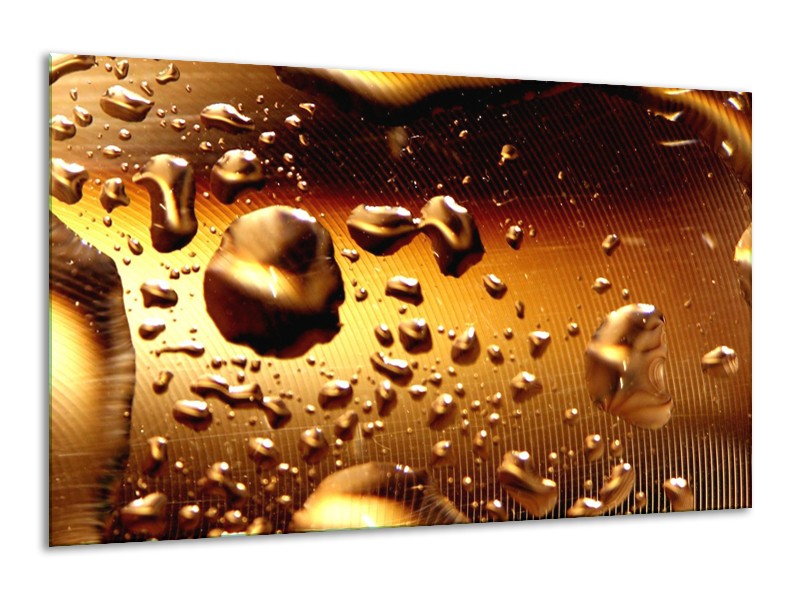 Canvas schilderij Druppels | Goud, Bruin, Geel | 120x70cm 1Luik