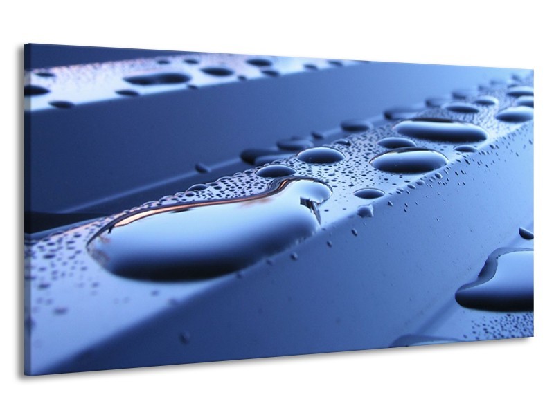 Canvas schilderij Druppels | Blauw, Wit | 190x100cm 1Luik