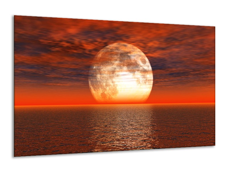 Canvas schilderij Zonsondergang | Rood, Grijs, Wit | 120x70cm 1Luik