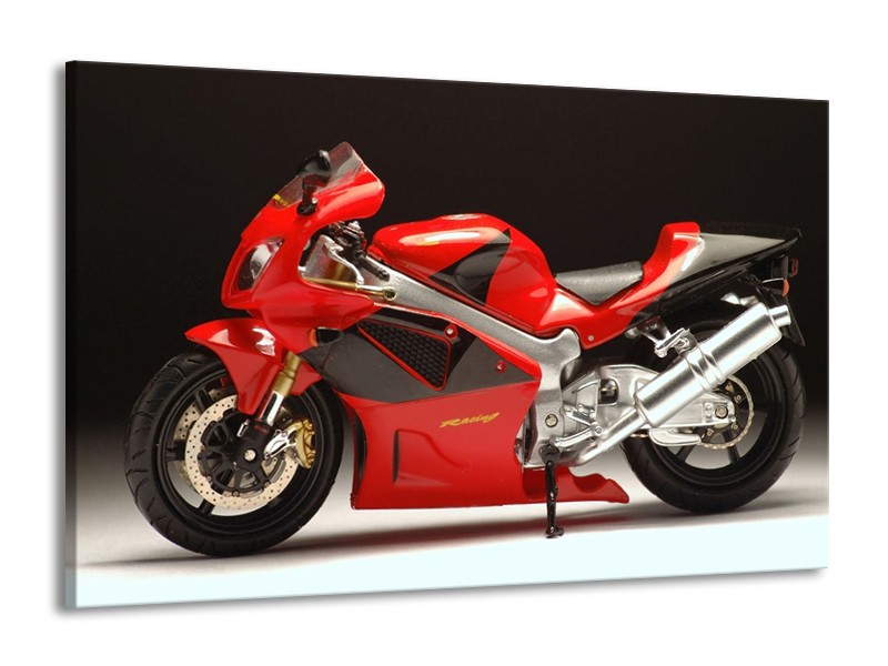 Glas schilderij Motor | Rood, Zwart, Zilver | 140x90cm 1Luik