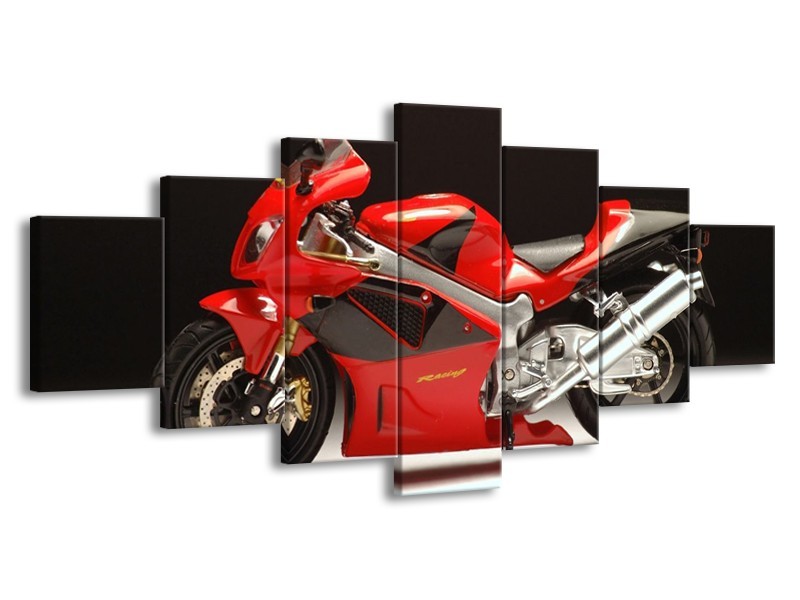 Glas schilderij Motor | Rood, Zwart, Zilver | 210x100cm 7Luik
