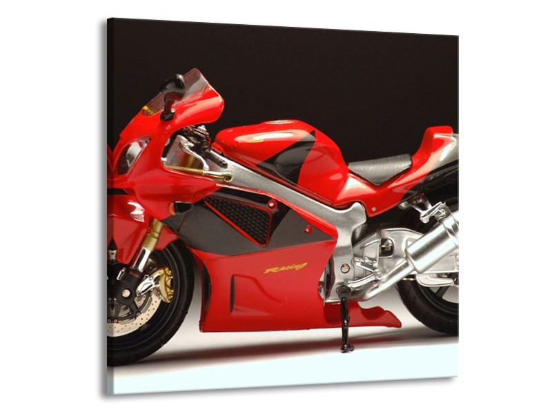 Glas schilderij Motor | Rood, Zwart, Zilver | 70x70cm 1Luik