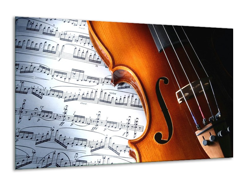 Glas schilderij Muziek | Wit, Bruin, Zwart | 120x70cm 1Luik