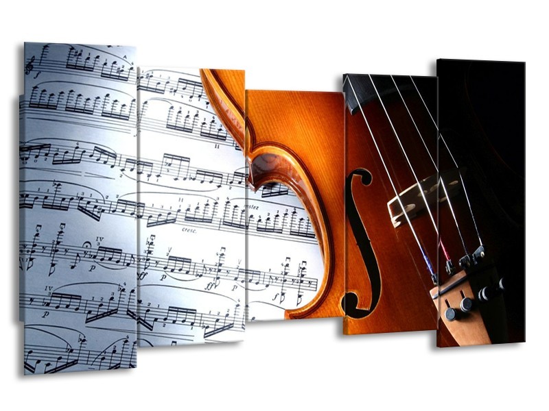 Glas schilderij Muziek | Wit, Bruin, Zwart | 150x80cm 5Luik